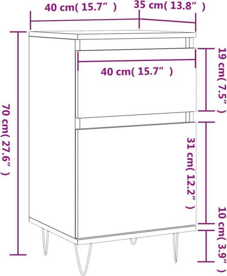 VidaXL -Dressoir-40x35x70-cm-bewerkt-hout-wit - Foto 7