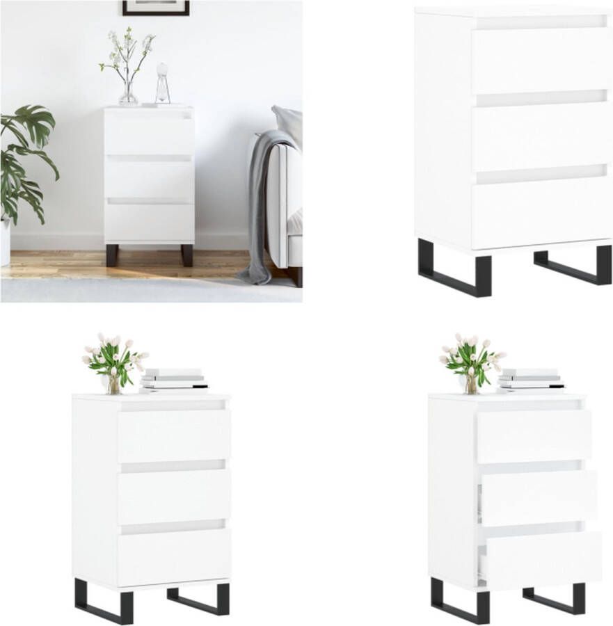 VidaXL Dressoir 40x35x70 cm bewerkt hout wit Dressoir Dressoirs Kast Buffetkast