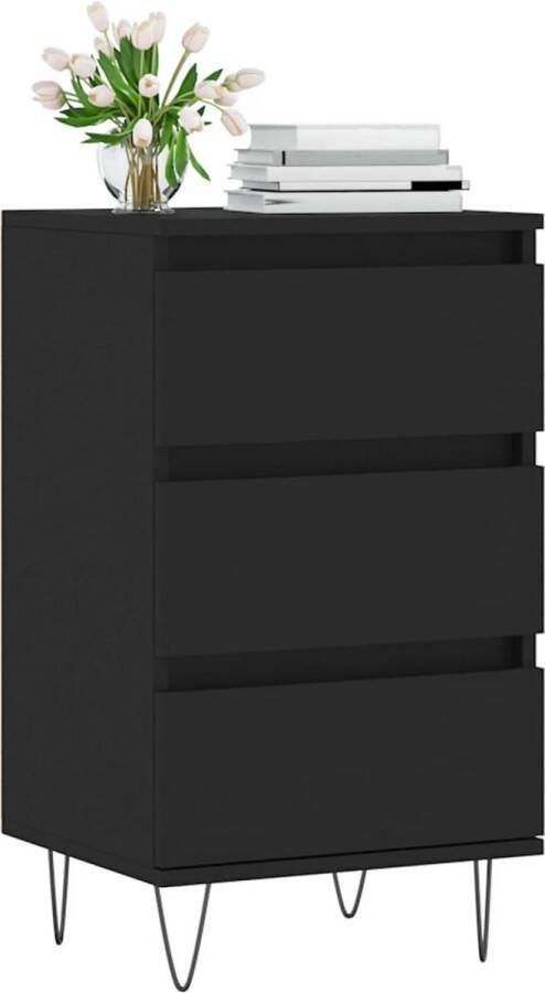 VidaXL -Dressoir-40x35x70-cm-bewerkt-hout-zwart - Foto 3