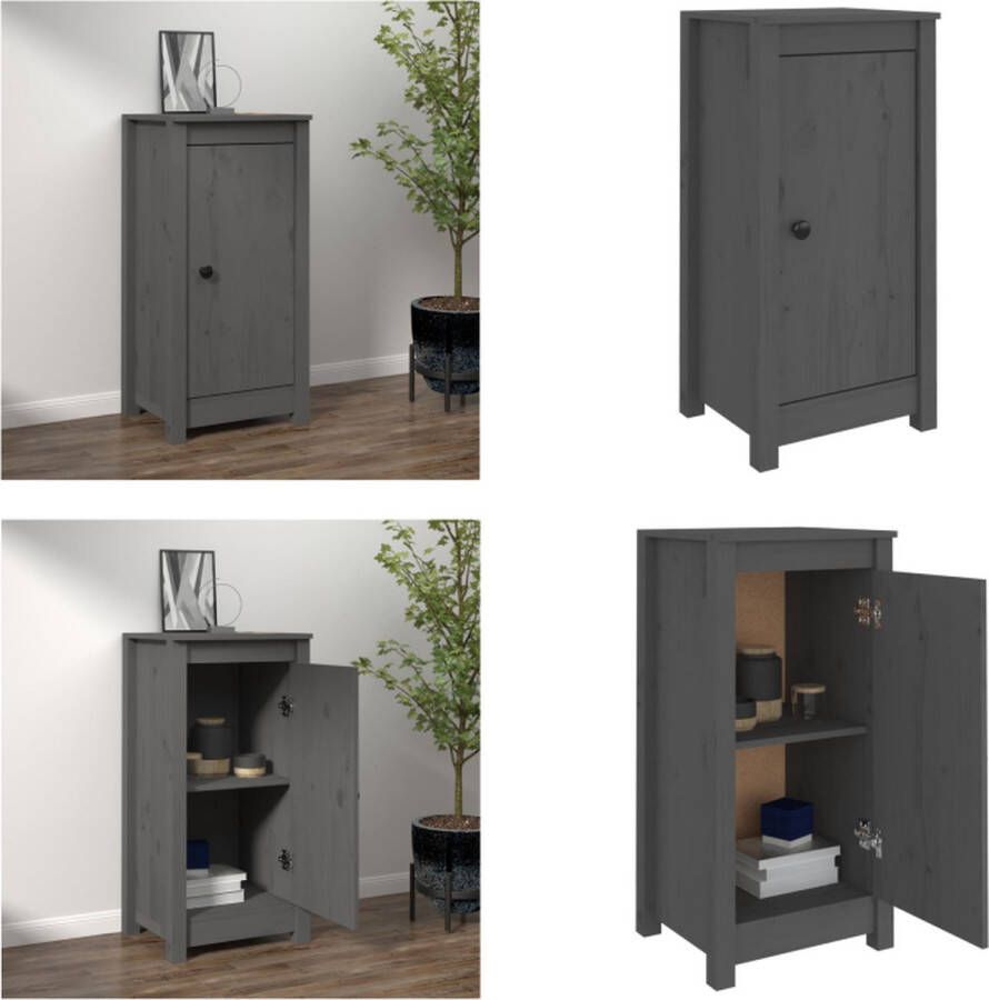 VidaXL Dressoir 40x35x80 cm massief grenenhout grijs Dressoir Dressoirs Kast Wandkast