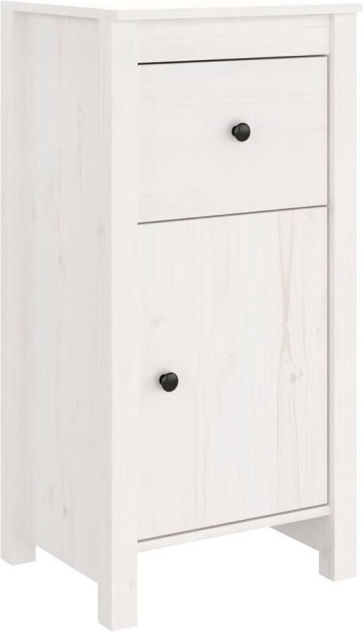 VidaXL Dressoir Wit 40x35x80 cm Grenenhout Dressoir Grenoble Hout Bijzettafel Wit Landelijk - Foto 3