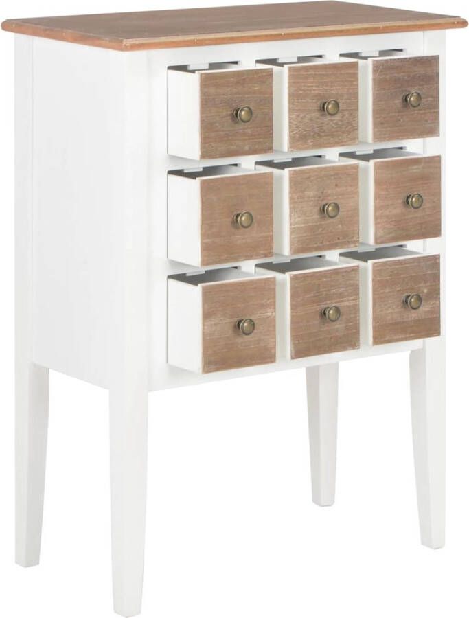 VidaXL -Dressoir-54x30x80-cm-massief-hout-wit - Foto 2