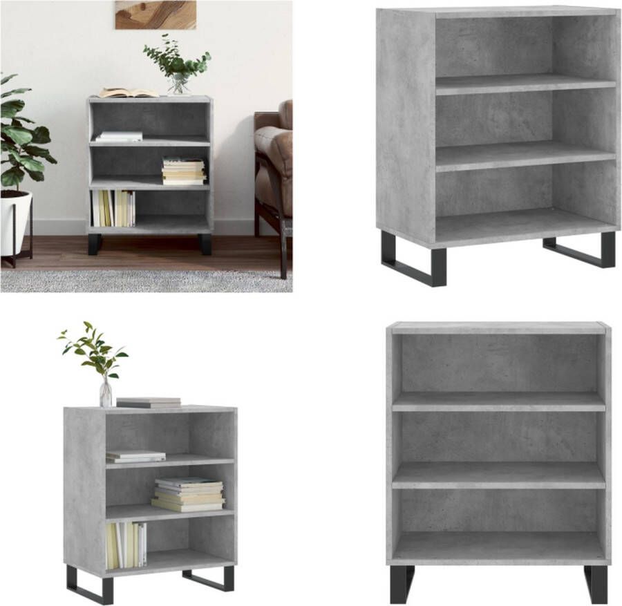 VidaXL Dressoir 57x35x70 cm bewerkt hout betongrijs Dressoir Dressoirs Opbergkast Wandkast - Foto 2