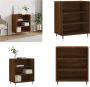 VidaXL Dressoir 57x35x70 cm bewerkt hout bruineikenkleurig Dressoir Dressoirs Opbergkast Wandkast - Thumbnail 2