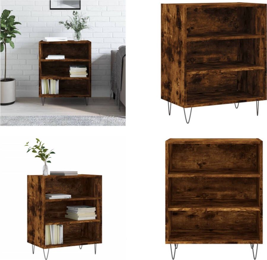 VidaXL Dressoir 57x35x70 cm bewerkt hout gerookt eikenkleurig Dressoir Dressoirs Opbergkast Wandkast