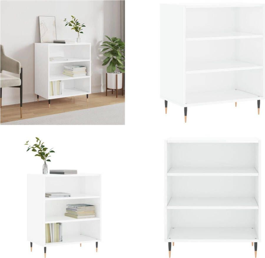 VidaXL Dressoir 57x35x70 cm bewerkt hout hoogglans wit Dressoir Dressoirs Opbergkast Wandkast