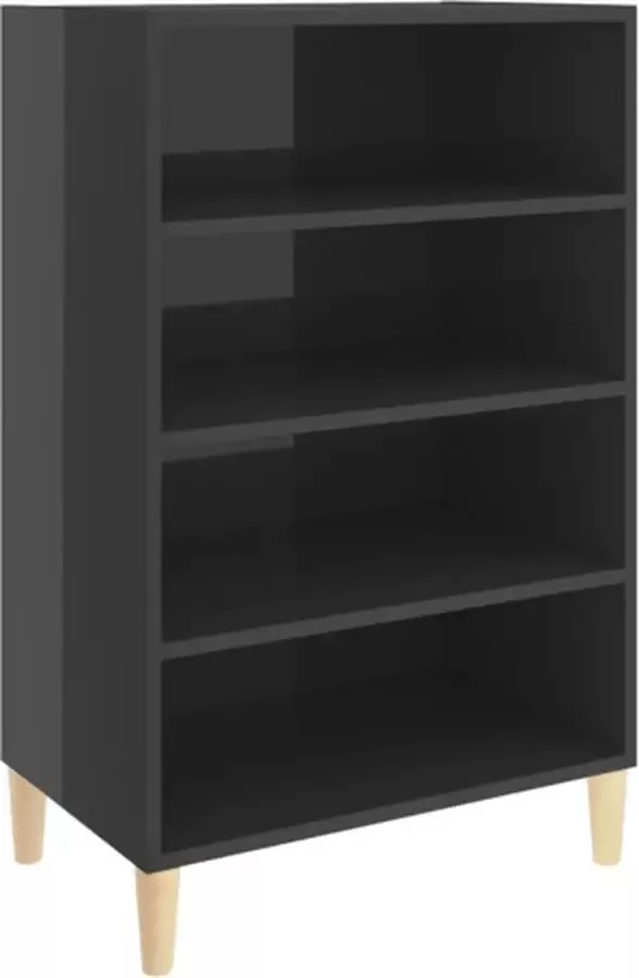 VidaXL -Dressoir-57x35x90-cm-bewerkt-hout-hoogglans-grijs - Foto 2