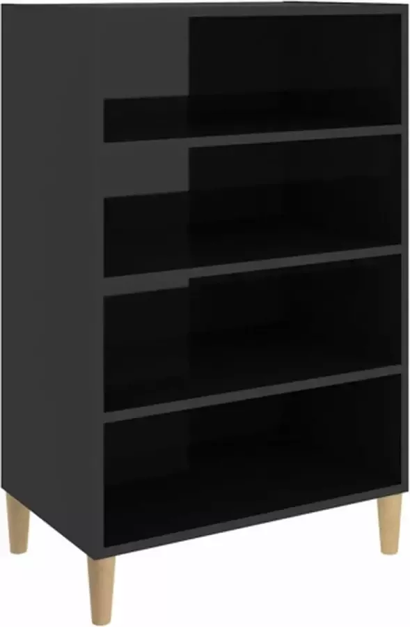 VidaXL -Dressoir-57x35x90-cm-bewerkt-hout-hoogglans-zwart - Foto 2