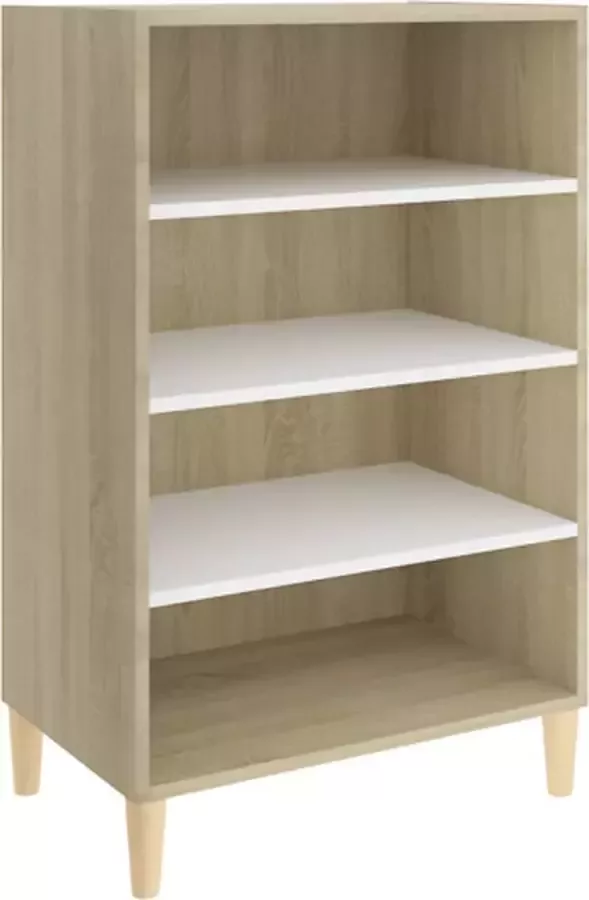 VidaXL -Dressoir-57x35x90-cm-bewerkt-hout-wit-en-sonoma-eikenkleurig - Foto 2