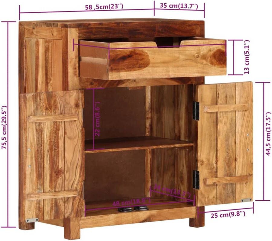 VidaXL -Dressoir-58 5x35x75 5-cm-massief-acaciahout