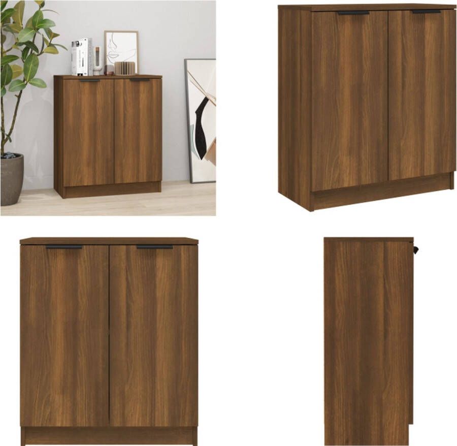 VidaXL Dressoir 60x30x70 cm bewerkt hout bruineikenkleurig Dressoir Dressoirs Kast Wandkast