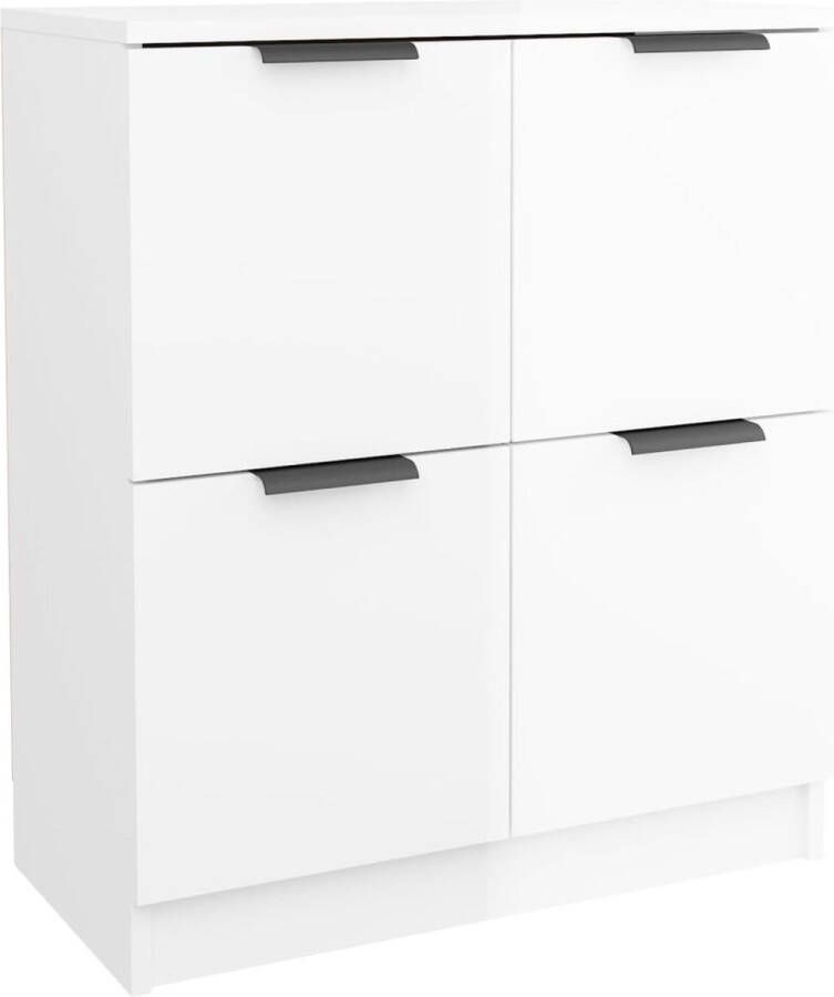 VidaXL -Dressoir-60x30x70-cm-bewerkt-hout-hoogglans-wit - Foto 2