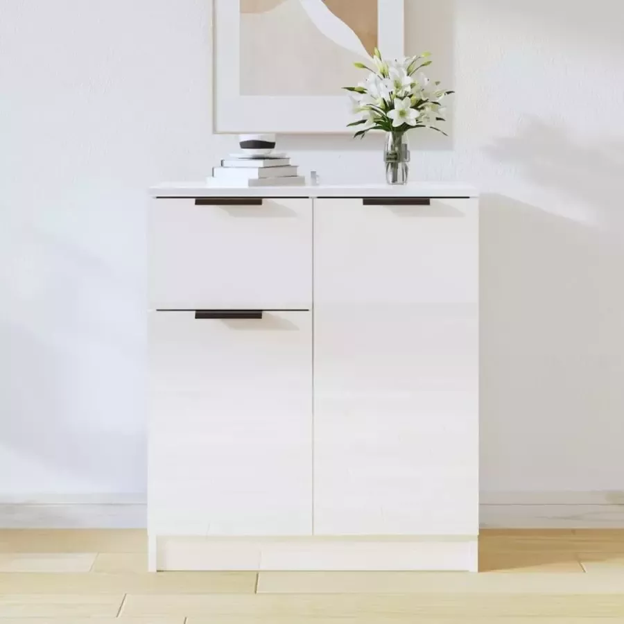 VidaXL -Dressoir-60x30x70-cm-bewerkt-hout-hoogglans-wit