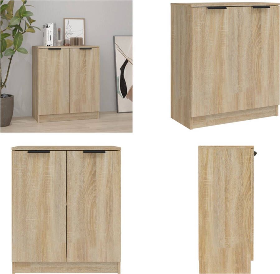 vidaXL Dressoir 60x30x70 cm bewerkt hout sonoma eikenkleurig Dressoir Dressoirs Kast Wandkast