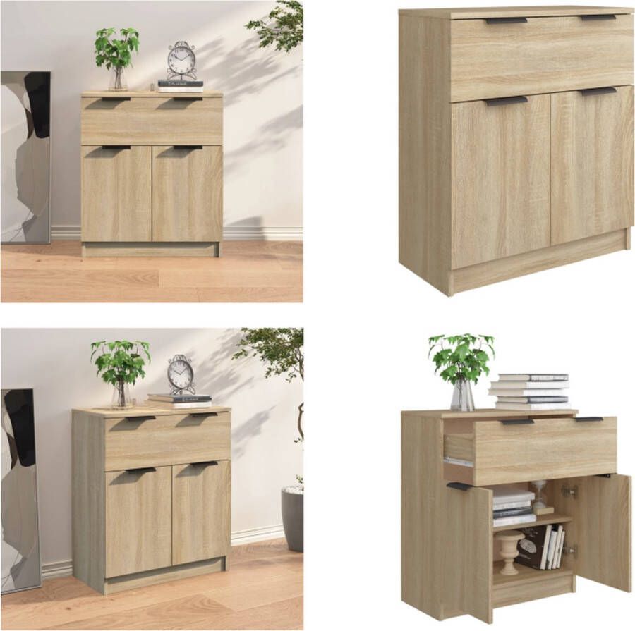 vidaXL Dressoir 60x30x70 cm bewerkt hout sonoma eikenkleurig Dressoir Dressoirs Kast Wandkast