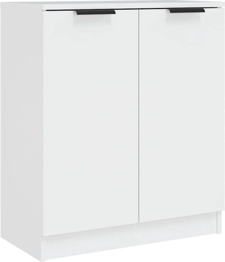 VidaXL Dressoir 60x30x70 cm Bewerkt hout Wit Dressoir Bijzettafel Houten Meubels Minimalistisch Design Wit Furniture - Foto 4