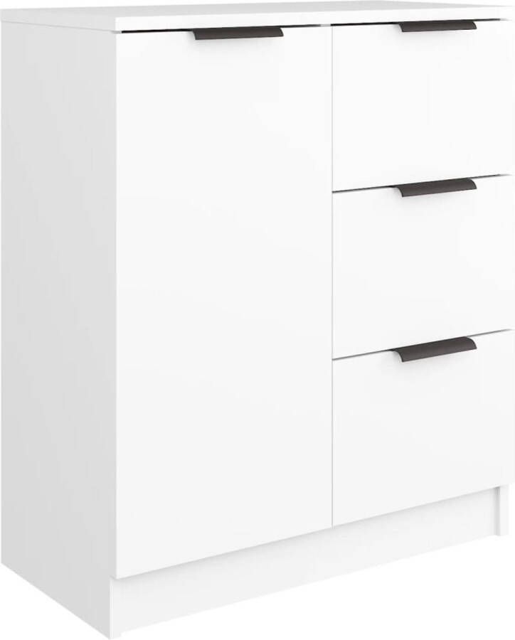 VidaXL Dressoir 60x30x70 cm Bewerkt hout Wit Dressoir Bijzettafel Houten Meubels Minimalistisch Design Wit Furniture - Foto 6