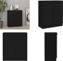 VidaXL Dressoir 60x30x70 cm bewerkt hout zwart Dressoir Dressoirs Kast Wandkast - Thumbnail 2