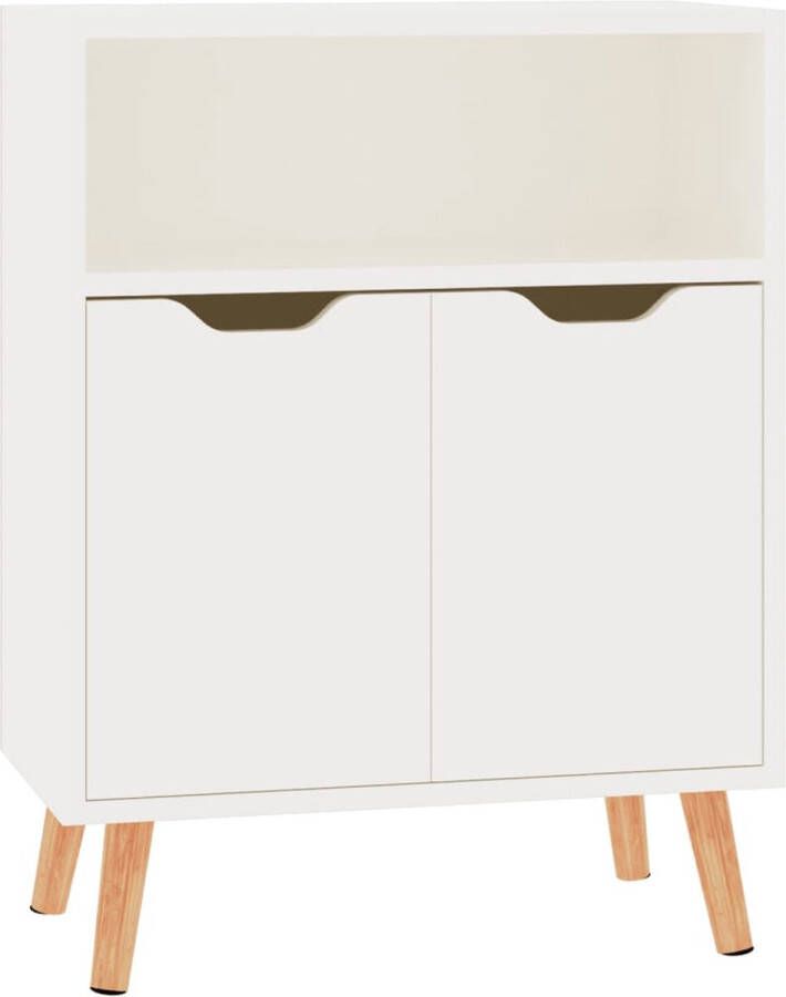 VidaXL Dressoir 60x30x72 cm Hoogglans Wit Bewerkte Hout Bijzettafel Dressoir Salontafel Tv Tafel Witte Kast - Foto 3