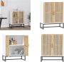 VidaXL Dressoir 60x30x75 cm bewerkt hout wit Dressoir Dressoirs Kast Wandkast - Thumbnail 3