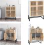 VidaXL Dressoir 60x30x75 cm bewerkt hout wit Dressoir Dressoirs Kast Wandkast - Thumbnail 1