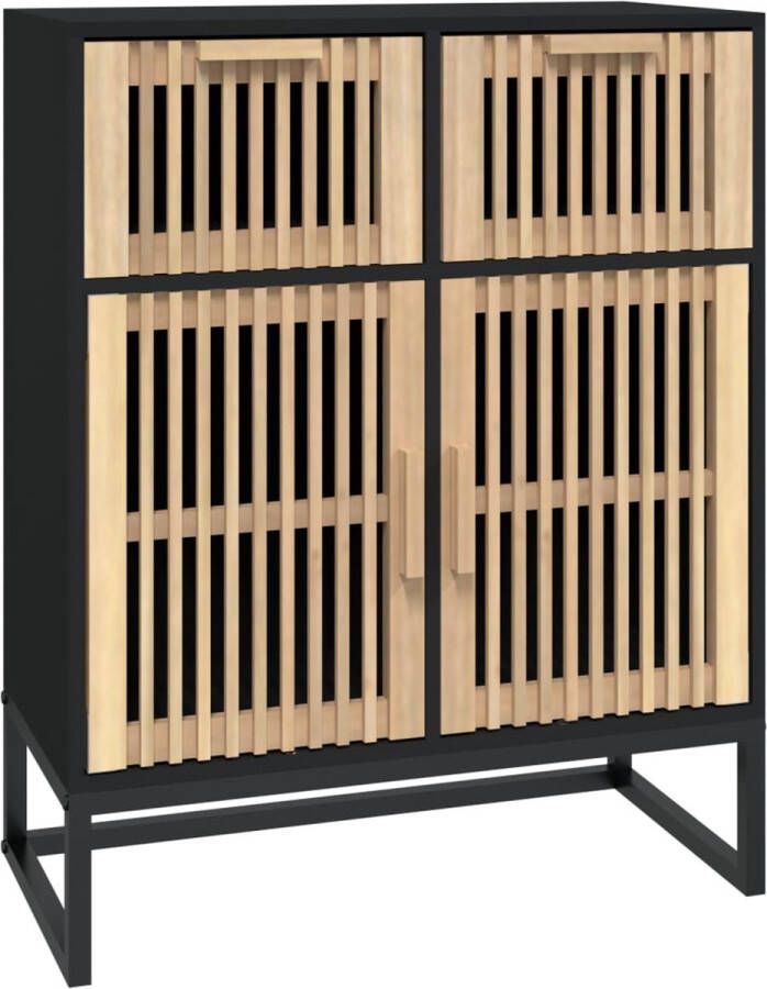 VidaXL -Dressoir-60x30x75-cm-bewerkt-hout-zwart - Foto 4