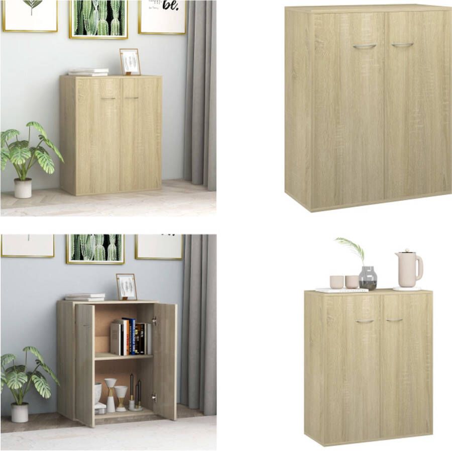 vidaXL Dressoir 60x30x75 cm spaanplaat sonoma eikenkleurig Dressoir Dressoirs Kast Kasten