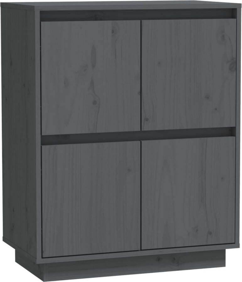 VidaXL -Dressoir-60x34x75-cm-massief-grenenhout-grijs