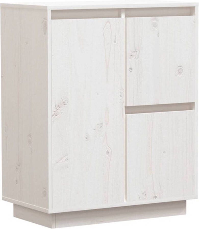 VidaXL Dressoir 60x34x75 cm Wit Grenenhout Dressoir Grenoble Hout Wit Dressoir Opbergkast Salontafel - Foto 2