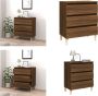 VidaXL Dressoir 60x35x69 cm bewerkt hout bruineikenkleurig Dressoir Dressoirs Kast Wandkast - Thumbnail 1