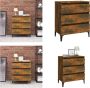 VidaXL Dressoir 60x35x69 cm bewerkt hout gerookt eikenkleurig Dressoir Dressoirs Kast Wandkast - Thumbnail 2