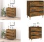 VidaXL Dressoir 60x35x69 cm bewerkt hout gerookt eikenkleurig Dressoir Dressoirs Kast Wandkast - Thumbnail 1