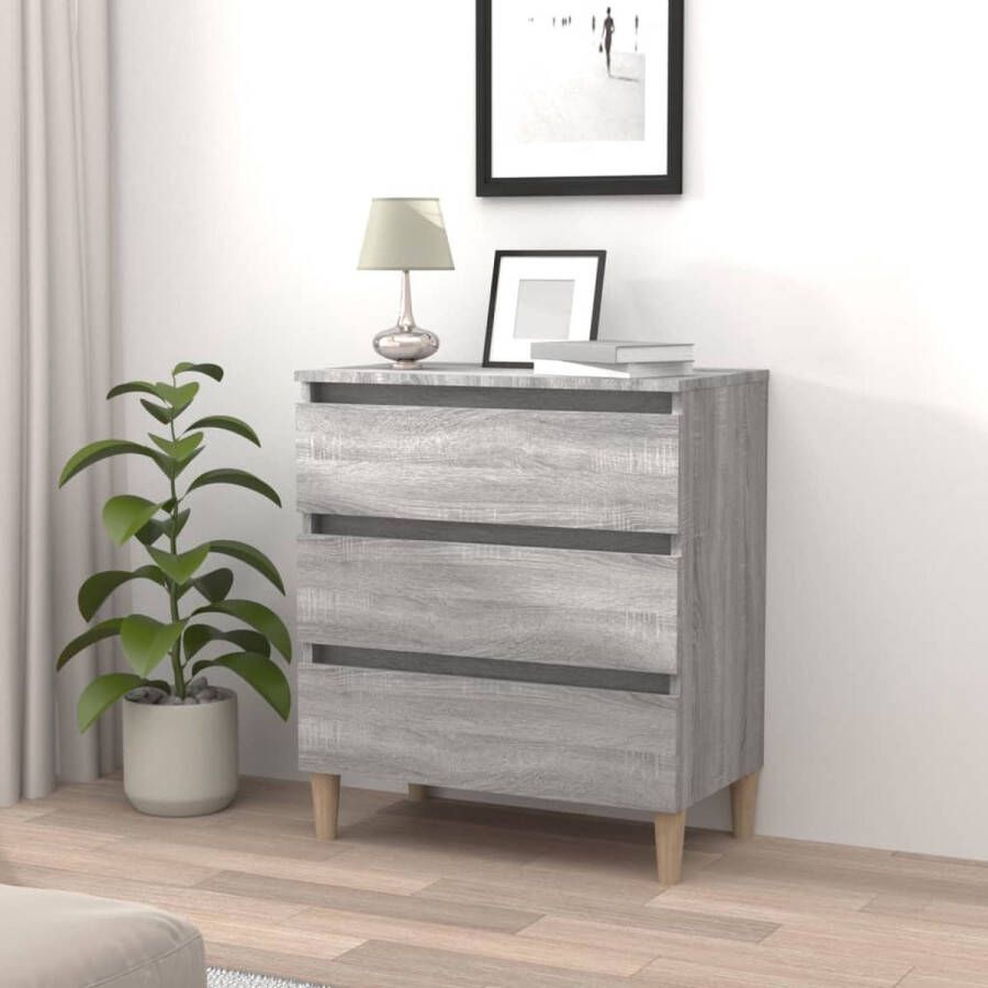 VIDAXL Dressoir 60x35x69 cm bewerkt hout grijs sonoma eikenkleurig - Foto 1