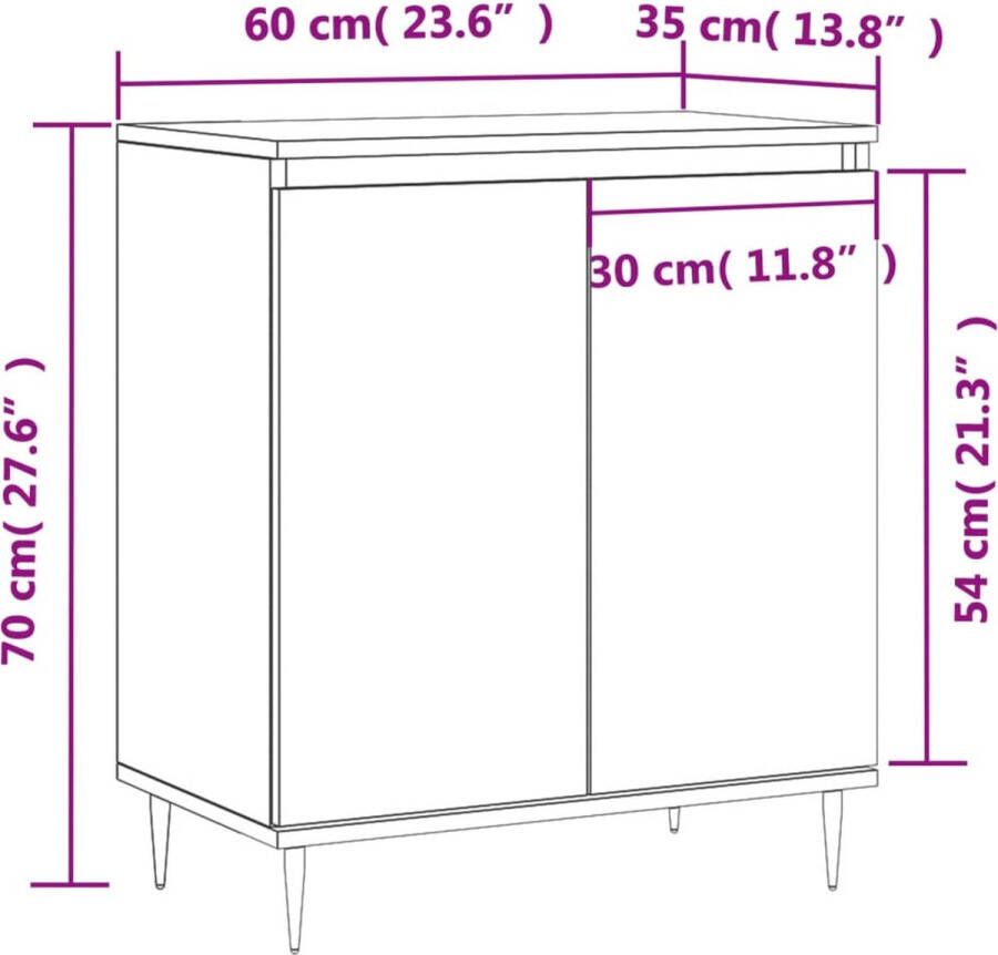 VidaXL -Dressoir-60x35x70-cm-bewerkt-hout-betongrijs - Foto 12