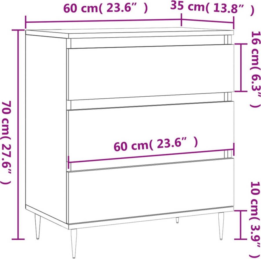 VidaXL -Dressoir-60x35x70-cm-bewerkt-hout-betongrijs - Foto 17