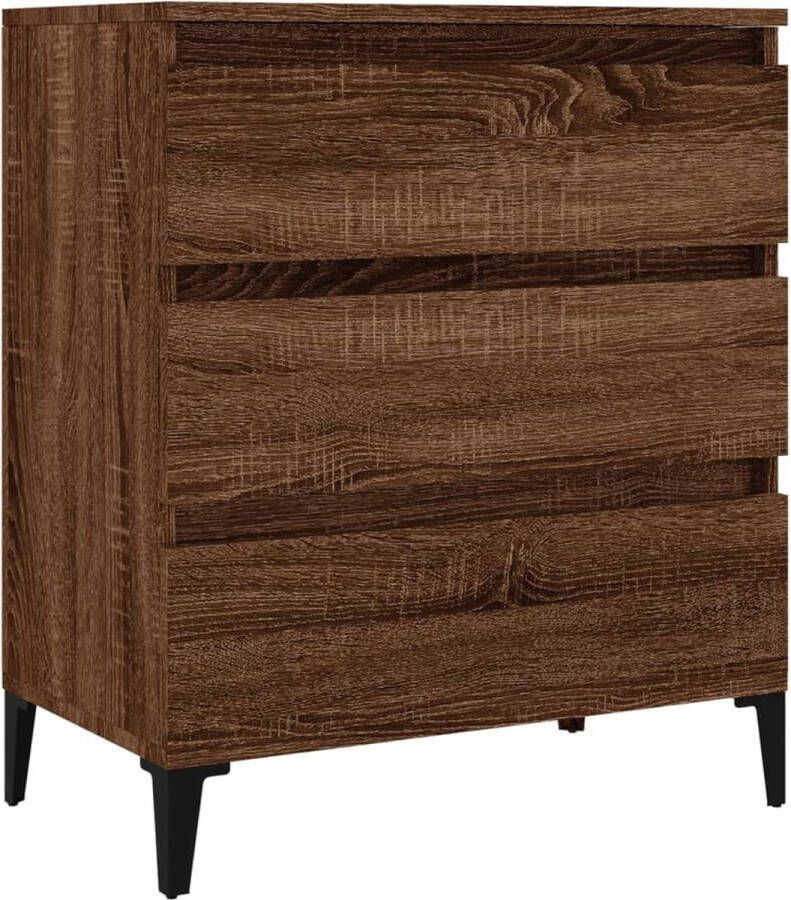 The Living Store Dressoir 60x35x70 cm bewerkt hout bruin eikenkleur Dressoir Kast Houten Dressoir Bruine Eiken Vintage Dressoir - Foto 2