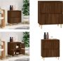 VidaXL Dressoir 60x35x70 cm bewerkt hout bruineikenkleurig Dressoir Dressoirs Kast Wandkast - Thumbnail 4