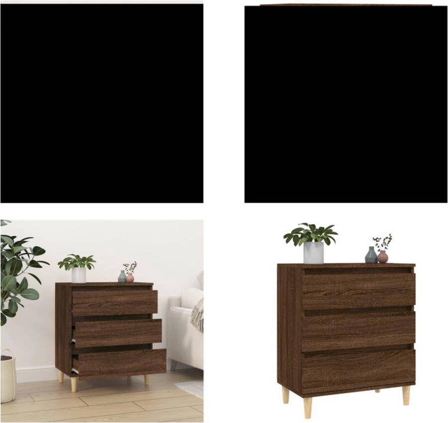 VidaXL Dressoir 60x35x70 cm bewerkt hout bruineikenkleurig Dressoir Dressoirs Kast Wandkast