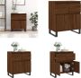 VidaXL Dressoir 60x35x70 cm bewerkt hout bruineikenkleurig Dressoir Dressoirs Opbergkast Buffet - Thumbnail 3