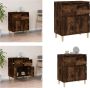 VidaXL Dressoir 60x35x70 cm bewerkt hout gerookt eikenkleurig Dressoir Dressoirs Kast Dressoirkast - Thumbnail 2