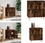 VidaXL Dressoir 60x35x70 cm bewerkt hout gerookt eikenkleurig Dressoir Dressoirs Kast Wandkast - Thumbnail 3