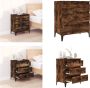 VidaXL Dressoir 60x35x70 cm bewerkt hout gerookt eikenkleurig Dressoir Dressoirs Kast Wandkast - Thumbnail 4