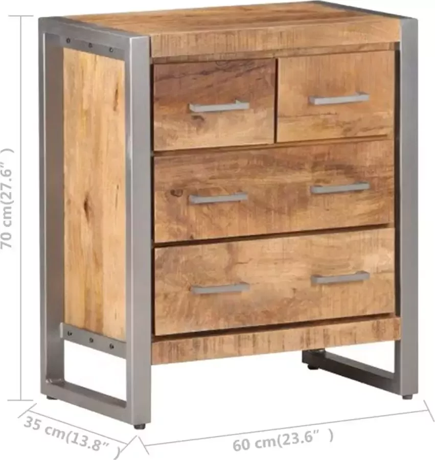 VidaXL -Dressoir-60x35x70-cm-ruw-mangohout - Foto 2