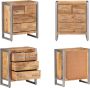 VidaXL Dressoir 60x35x70 cm ruw mangohout Dressoir Dressoirs Kast Kasten - Thumbnail 2