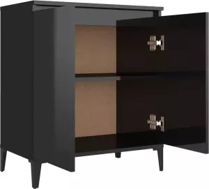 VidaXL Dressoir 60x35x70 cm spaanplaat hoogglans zwart