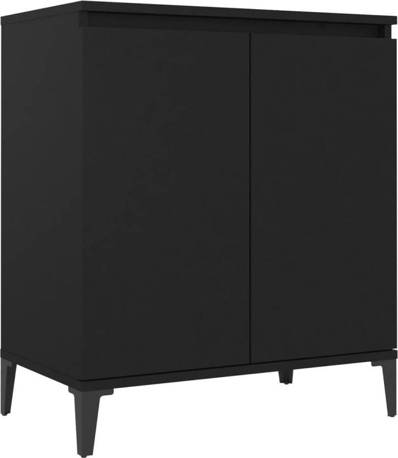 VidaXL Stijlvol zwart dressoir 60x35x70 cm met 2 deuren Dressoir Industrieel Design Houten Dressoir Zwart Dressoir Tv-meubel - Foto 2