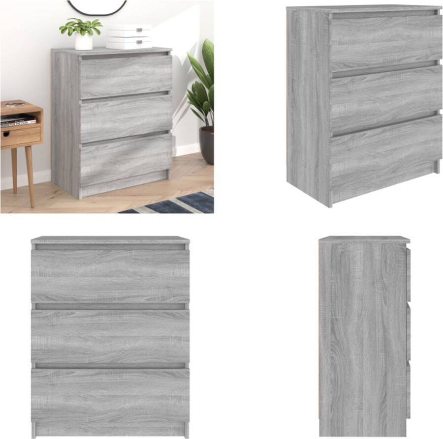 VidaXL Dressoir 60x35x76 cm bewerkt hout grijs sonoma eikenkleurig Dressoir Dressoirs Kast Wandkast