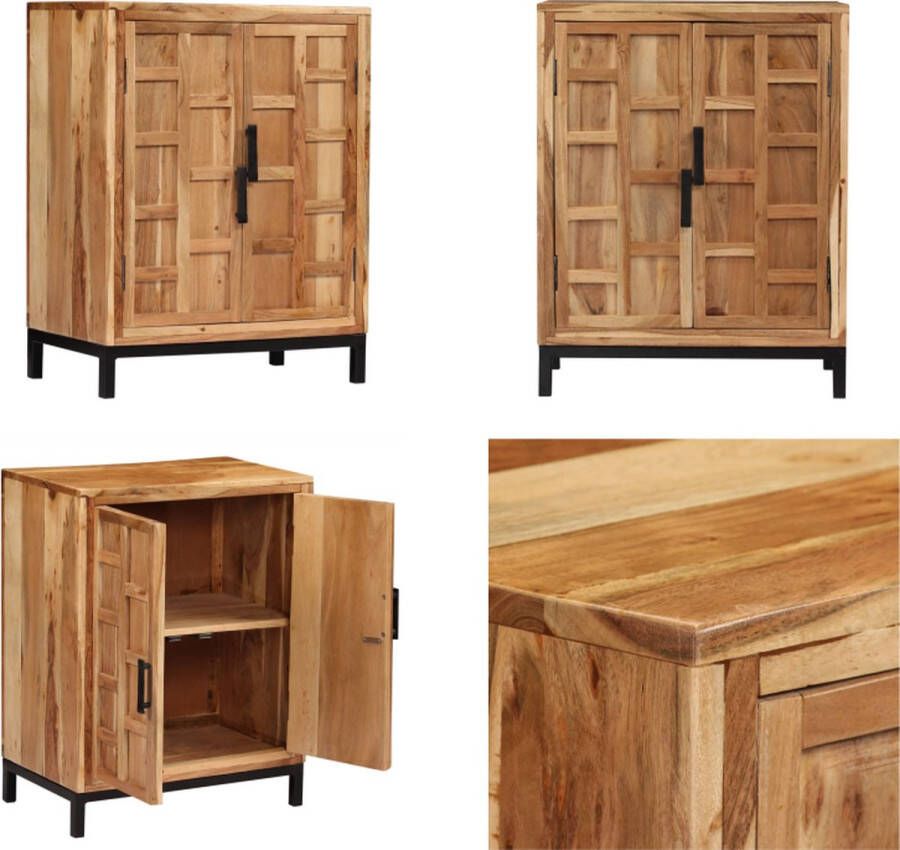 VidaXL Dressoir 60x35x76 cm massief acaciahout bruin Dressoir Dressoirs Kast Kasten - Foto 2