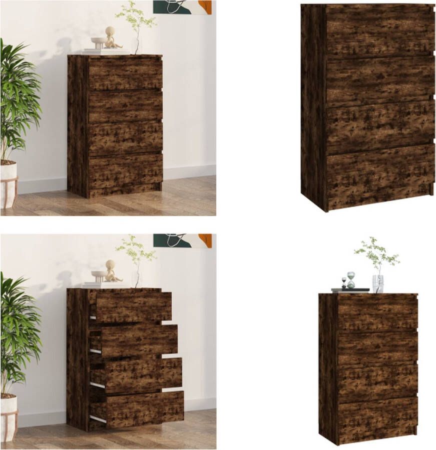 VidaXL Dressoir 60x35x98 5 cm bewerkt hout gerookt eikenkleurig Dressoir Dressoirs Kast Wandkast