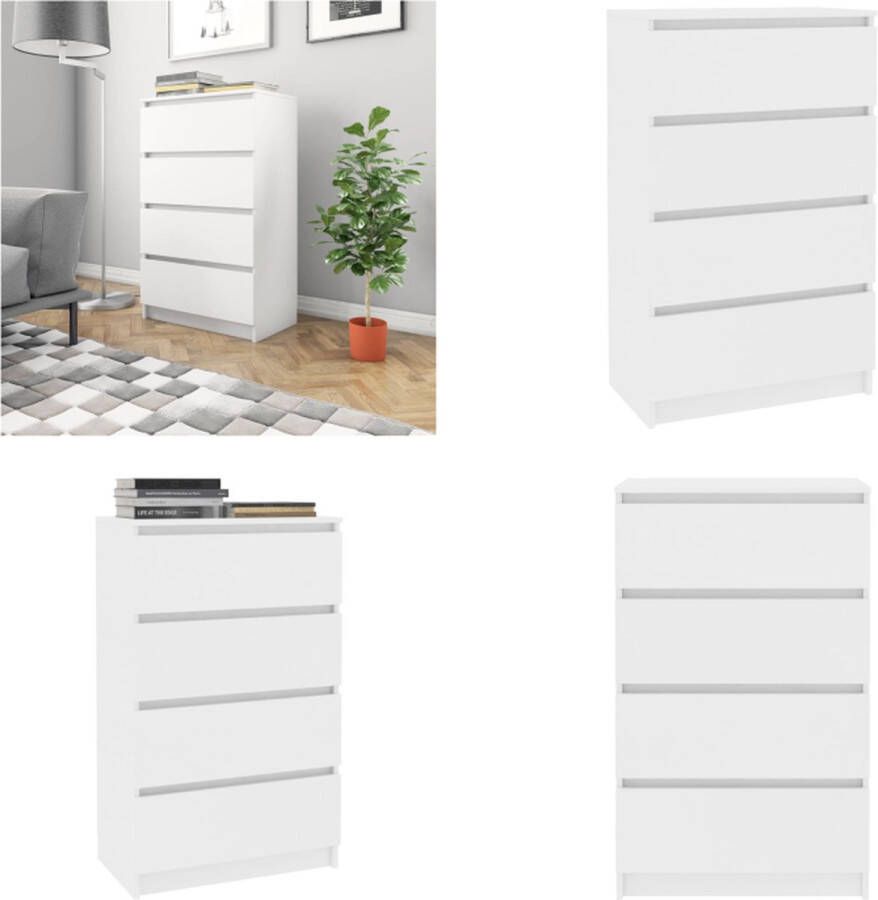 VidaXL Dressoir 60x35x98-5 cm bewerkt hout wit Dressoir Dressoirs Opbergkast Opbergkasten - Foto 2